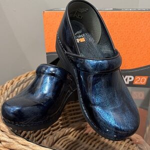 Dansko Shimmering Navy Clogs